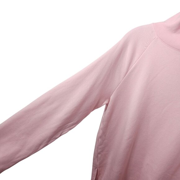 J.Crew Pink High-Neck Button Detail Sweatshirt Long Sleeve Small Cotton Blend Wo - Picture 3 of 5